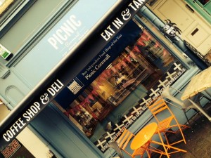 The final touch to Picnic Cornwall's new look in February 2014 - an awning - letting customers enjoy eating outside come rain or shine!