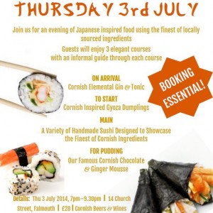 Sushi Night at Picnic Cornwall July Falmouth